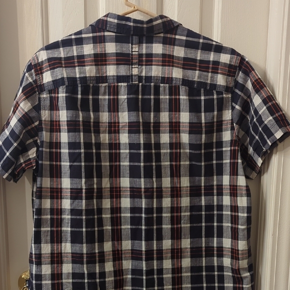 Navy and White Plaid Casual Shirt WESTERN COWBOY CHIC - Picture 4 of 4